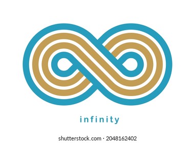 Infinity-Symbol linearen Stil Vektorzeichen einzeln auf weißem Hintergrund, Mobius endlose Schleife Linie Logo oder Emblem, für immer Zeit-Zyklus-Konzept.