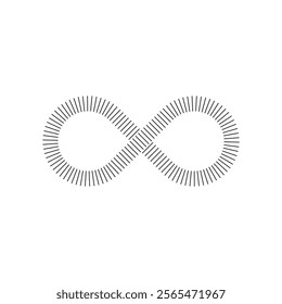 Infinity symbol with lines symbol icon, eternal, limitless, endless, life logo. Vector illustration.