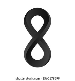 Infinity symbol logo illustration. Vector endless object. Beautiful, unique concept design. Abstract Unreal loop template isolated on background. Unlimited virtual outline ring line art 