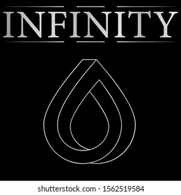 Infinity symbol logo illustration. Vector endless object. Beautiful, unique concept design. Abstract Unreal loop template isolated on background. Unlimited virtual outline ring line art 