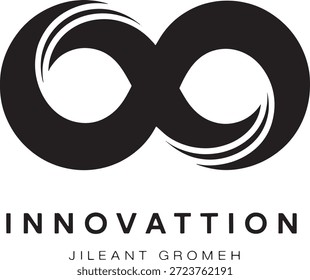 Logotipo del símbolo del infinito que representa la innovación y la creatividad para la compañía de jileant gromeh que exhibe la marca moderna y los servicios de la identidad con un diseño elegante y profesional.