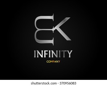 Infinity symbol, logotype,Metal abstract icon