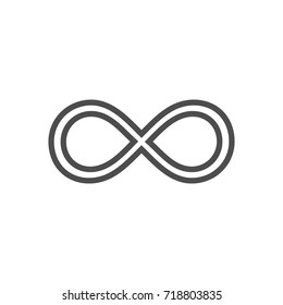 Infinity Symbol Loop. Figure 8 Icon, Eternity Logo Sign In Original Design, Forever Eternity Knot, Number 8 Inverted In Flat Style.