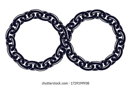 Infinity symbol made from chain vector sign logo or tattoo.