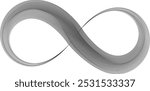 Infinity Symbol . Many vector curved lines forming endless logo. Limitless design element . Continuous line art . Infinite shape .Eternal Logo .  Infinity icon. Vector eternity symbol. Boundless sign.