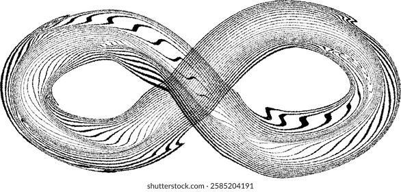 Infinity Symbol . Many vector roughen lines forming endless logo. Limitless design element . Continuous line art. Infinite shape .Eternal Logo . Infinity icon. Vector eternity symbol. Boundless sign.