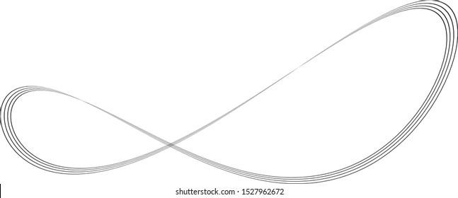 Infinity symbol of multiple thin black lines. Concept of infinite, limitless and endless. Simple flat vector design element.