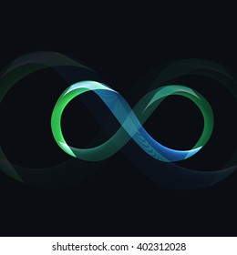 Infinity symbol on black background