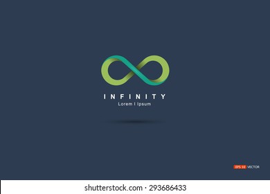 Infinity symbol, on orange background, Vector EPS 10