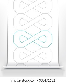 Infinity symbol on white paper scroll