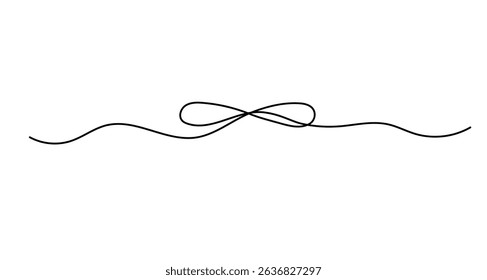 Unendlichkeitssymbol eine durchgehende Linienskizze, handgezeichnete minimalistische Umrissvektorgrafik