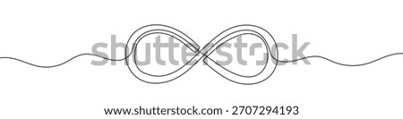 Infinity symbol in one line art style. Infinity symbol drawing with editable black stroke on white background. Vector illustration.