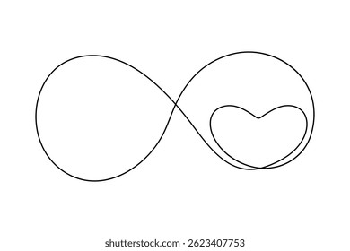 Unendlichkeitssymbol eine Linie Zeichnung minimalistisch durchgehend eine Linie Vektor