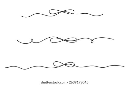 Infinity symbol one line hand drawn continuous outline vector illustration