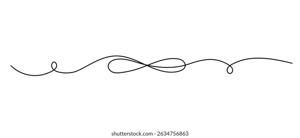 Infinity symbol one line sketch, hand drawn minimalist continuous outline vector illustration