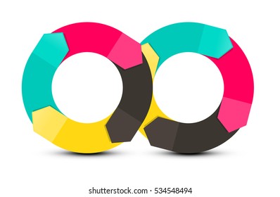 Infinity Symbol. Paper Arrows. Vector Objects Isolated on White Background.