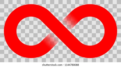 infinity symbol red - simple with transparency eps 10 - isolated - vector illustration