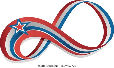 Infinity Symbol Red White Blue Patriotic Star
