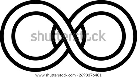 The infinity symbol represents endless possibilities and eternity. Its continuous loop symbolizes limitless potential and unending cycles in a simple and elegant design.