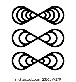 Infinity symbol set. Vector illustration on white background