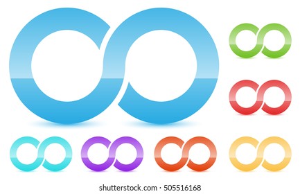 Infinity symbol in several color. Icon for continuity, loop, endless concepts.