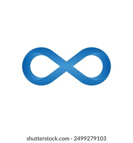 Símbolo o signo del infinito, ícono de Vector de color azul infinito