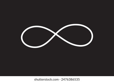  Infinity symbol , sign, infinity icon, Hand drawn infinity symbol, Black infinity icon on black background. Vector illustration.