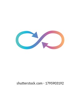 símbolo infinito o signo, icono infinito. Icono vectorial del infinito. Ilustración bursátil.