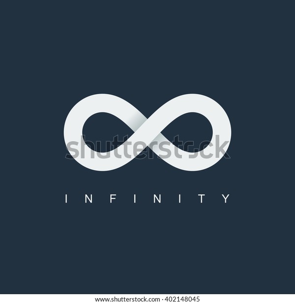 infinity symbol or\
sign. infinite icon. limitless logo. isolated on dark blue\
background vector\
illustration