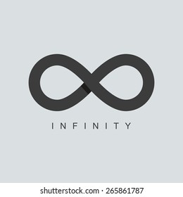 infinity symbol or sign logo template. isolated on grey background. overlapping technique. vector illustration