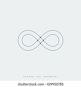 infinity symbol or sign. infinity sacred geometry symbol. esoteric or spiritual symbol. isolated on white background. vector illustration