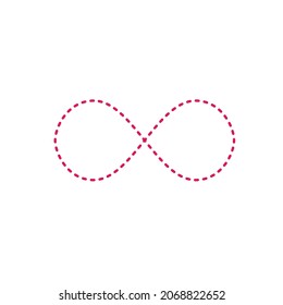 infinity symbol, simple icon dashed line. dotted icon. Stock vector illustration