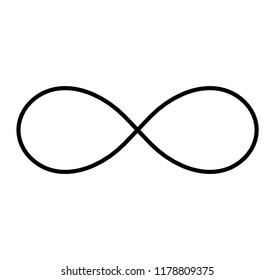  Infinity Symbol Simple Vector Icon. Thin Line.