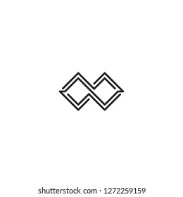Infinity symbol square line logo icon vector