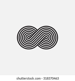 Infinity symbol, un-expanded strokes, vector illustration