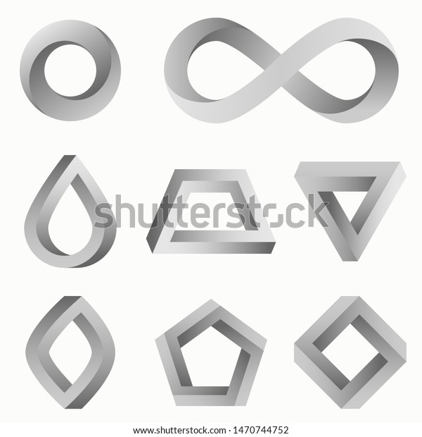 Infinity Symbol Various Impossible Figures Triangle Stock Vector ...