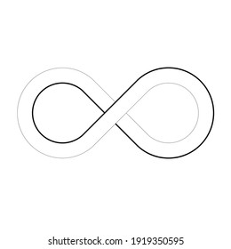 Infinity Symbol .Vector Curved Lines . Design Element . Black Painted Stripes . Used as Banner . Template , endless Logo .