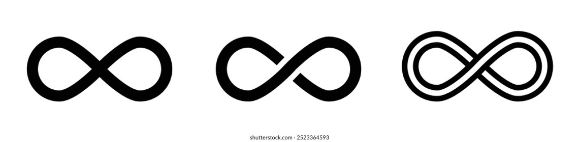 Infinity symbol vector icons set