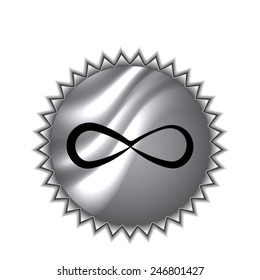 Infinity symbol. vector illustration with round sticker