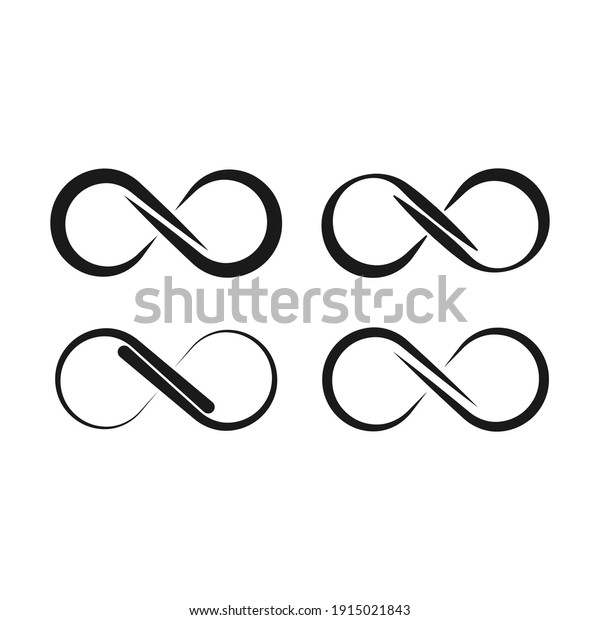 Infinity Symbol Vector Logos Set Black Stock Vector (Royalty Free ...