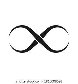 Infinity symbol. Vector logos. Simple style, isolated on a blank background. Symbol of repetition and unlimited cyclicity.