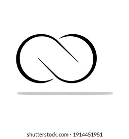 The infinity symbol vector is set isolated on a blank background which can be edited and changed color.