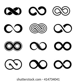 Infinity symbol vector set. Infinity sign, endless infinity, loop infinity illustration