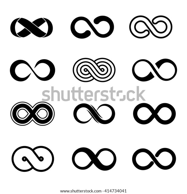 Hakuun Infinity Symboli Vektori Setti Infinity Merkki Liittyva Vektorikuva Rojaltivapaa 414734041