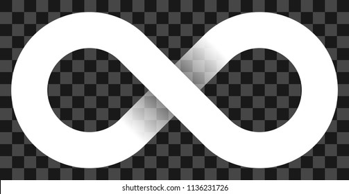 Infinity Symbol White - Simple With Transparency Eps 10 - Isolated - Vector Illustration