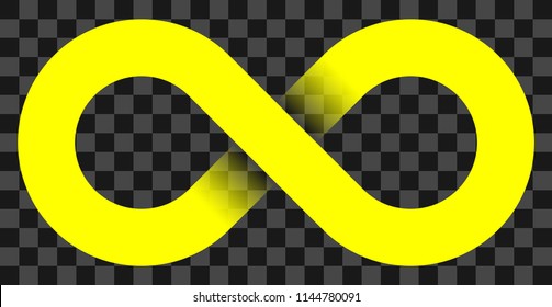 infinity symbol yellow - simple with transparency eps 10 - isolated - vector illustration