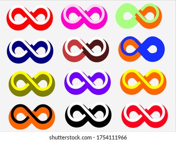 Infinity Symbols Colorful Endless Logoclorful Patterns Stock Vector ...