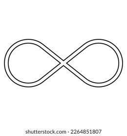 Símbolos infinitos. Eterno, ilimitado, interminable, logo de la vida o concepto de tatuaje.