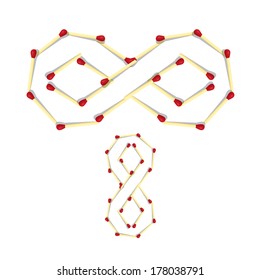 Infinity Symbols Made from Matches
