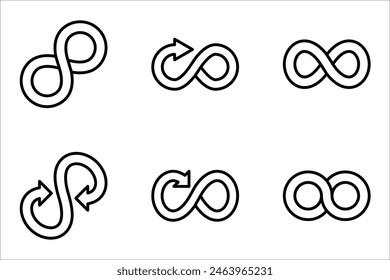 Infinity symbols. Set of infinity icons. vector illustration on white background